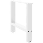 vidaXL Pieds de table basse Blanc 2 pièces 60 x (42-43) cm Acier