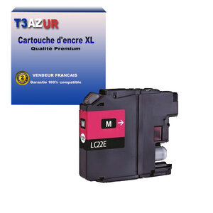 T3AZUR - Cartouche compatible avec Brother MFC-J5920DW LC22E XL Jaune