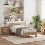 vidaXL Cadre de lit Chêne artisanal 75 x 190 cm Bois d'ingénierie