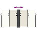 vidaXL Auvent latéral rétractable crème 120x1200 cm