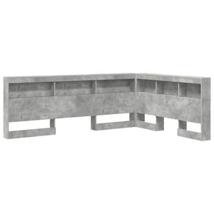 vidaXL Tête de lit de rangement Gris béton 140 cm Bois d'ingénierie