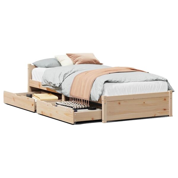 vidaXL Cadre de lit sans matelas 90x190 cm bois de pin massif