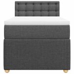 vidaXL Sommier à lattes de lit avec matelas Gris foncé 100x200cm Tissu