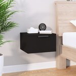 vidaXL Table de chevet murale noir 34x30x20 cm