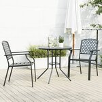 vidaXL Ensemble de chaises de jardin empilables 3 Pièces anthracite