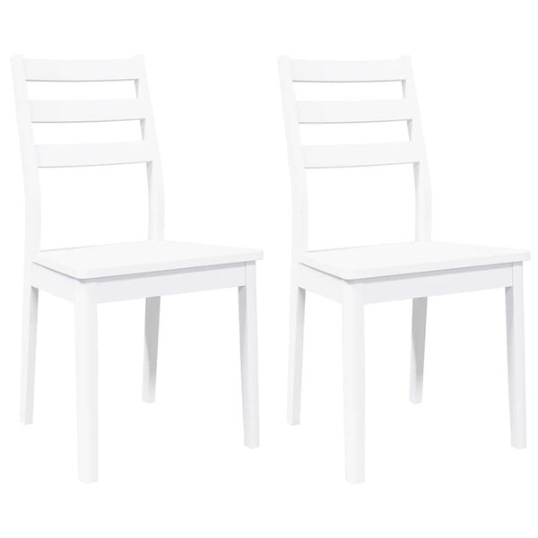 vidaXL Chaises à manger 2 Pièces blanc bois massif caoutchouc