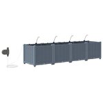 vidaXL Pots de jardin Gris clair 160 x 40 x 37.5 cm Acier