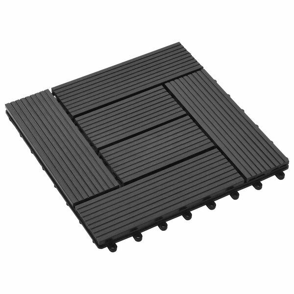 vidaXL Carreau de terrasse 11 Pièces Noir 30 x 30 cm WPC
