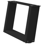 vidaXL Pieds de table basse en U  2 pièces  noir  40 x (30-31) cm  acier