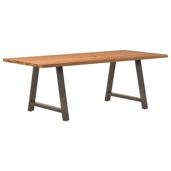 vidaXL Table à manger et bord naturel bois massif chêne rectangulaire