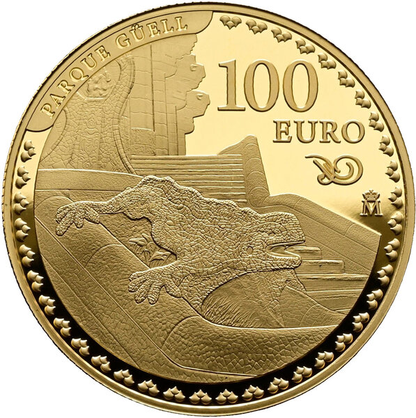 Monnaie PARK GUELL Antoni Gaudi Or 100€ Euro Spain 2026 (PRÉCOMMANDE)