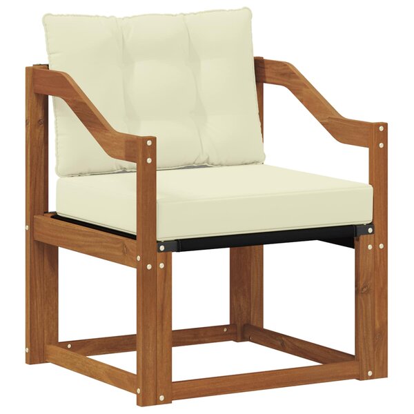vidaXL Canapé d’extérieur Bois d'Acacia Massif Naturel et Crème