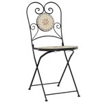 vidaXL Chaises de bistro pliables lot de 2 terre cuite blanc céramique