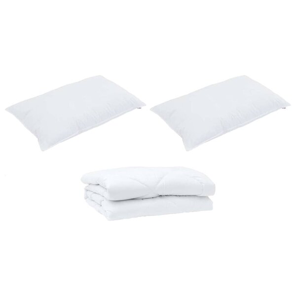 vidaXL Duvet d'été simple avec oreiller 3 Pièces Blanc Microfibre