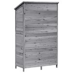 vidaXL Abri de jardin Gris 106 x 56 x 176 5 cm Bois d'ingénierie