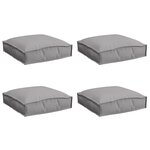 vidaXL Coussins en palette pour siège 4 Pièces gris 40 x 40 x 8 cm en tissu Oxford
