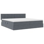 vidaXL Lit de Rangement avec matelas Gris foncé 200 x 200 cm Velours