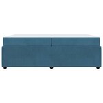 vidaXL Cadre de lit avec matelas Bleu 200 x 200 cm tissu