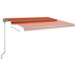 vidaXL Auvent manuel rétractable sur pied 450x300 cm Orange et marron