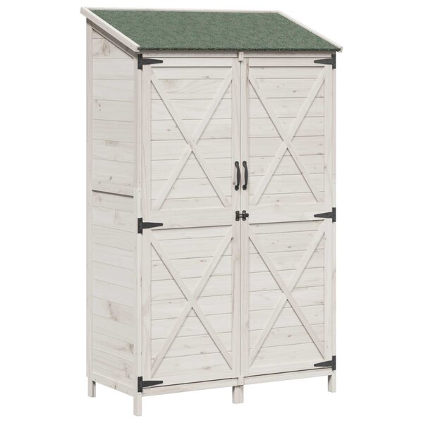 vidaXL Abri de jardin Blanc 106 x 56 x 176 5 cm Bois d'ingénierie