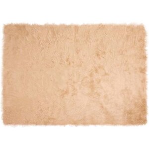vidaXL Tapis en Peau de Mouton Synthétique Beige 140 x 200 cm