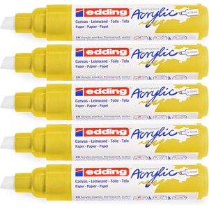 Marqueur acrylique large 5000 jaune trafic 5-10 mm x 5 EDDING
