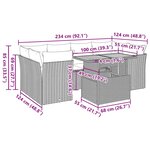 vidaXL Salon de jardin 7 Pièces avec coussins noir résine tressée