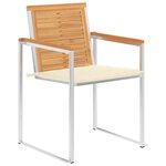 vidaXL Chaises de jardin lot de 4 avec coussins Bois de teck massif