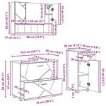 vidaXL Ensemble de mobilier de salle de bain 3 Pièces Bois Ancien