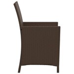 vidaXL Ensemble de bistro 3 Pièces avec coussins marron résine tressée
