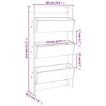vidaXL Jardinière murale 3 niveaux 60x18 5x110 cm bois de pin massif