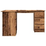 vidaXL Bureau d'angle vieux bois 145x100x76 cm bois d'ingénierie