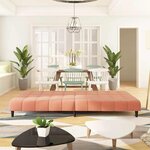 vidaXL Canapé-lit à 2 places rose velours