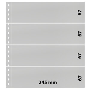Feuilles de classement Omnia Lindner à 4 bandes pour timbres-poste. Fond - Blanc