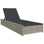vidaXL Chaise Longue Beige 60x200x27 cm Rattan Poly