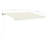vidaXL Auvent automatique avec capteur de vent et LED 450x350 cm Crème