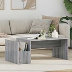 vidaXL Table basse Gris Sonoma 90 x 45 x 35 cm Bois d'ingénierie