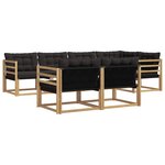 vidaXL Ensemble de canapés d'extérieur 7 pc Blanc et noir