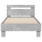 vidaXL Cadre de lit sans matelas avec lumières LED gris béton 90x190cm