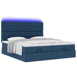 VidaXL Cadre de lit ottoman avec matelas bleu 180x200 cm tissu