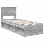 vidaXL Cadre de lit Gris Sonoma 75 x 190 cm Pin massif