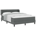 vidaXL Lit à ressorts avec matelas Gris foncé 160 x 200 cm tissu