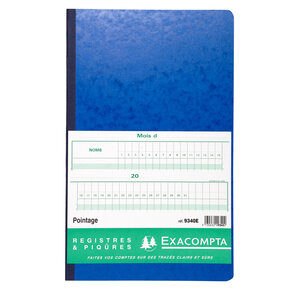 Piqûre 40x24cm - Pointage 46 lignes 80 pages - Couleurs Aléatoires EXACOMPTA