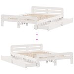 vidaXL Cadre de lit sans matelas blanc 150x200 cm bois de pin massif