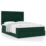 vidaXL Cadre de lit ottoman avec matelas vert foncé 160x200 cm velours