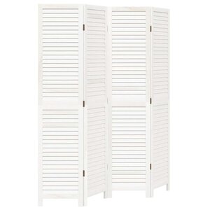 vidaXL Cloison de séparation 4 panneaux blanc bois de paulownia massif