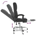 Fauteuil de massage inclinable de bureau informatique étude similicuir noir 02_0025416