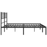 vidaXL Cadre de lit métal avec tête de lit noir 193x203 cm