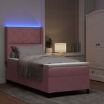 vidaXL Lit à Ressorts avec Matelas LED Rose 100 x 200 cm Velours