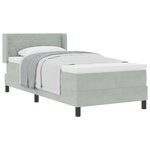 Box Spring VidaXL avec Matelas Gris Clair 100x200 cm Velours